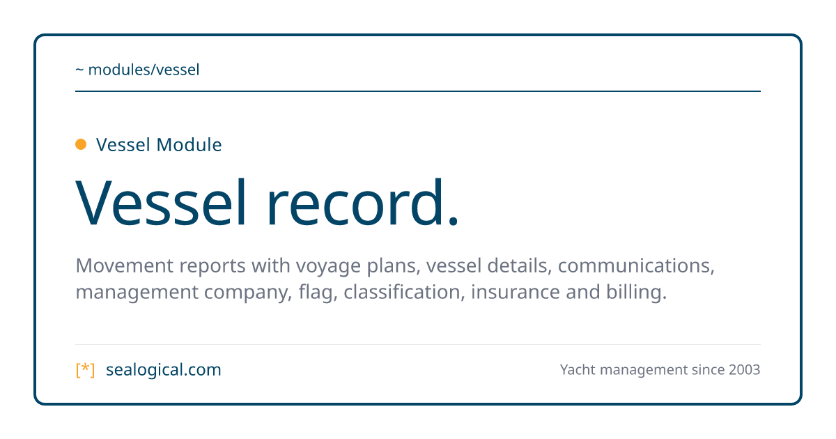 Vessel Module - Sealogical | Sealogical
